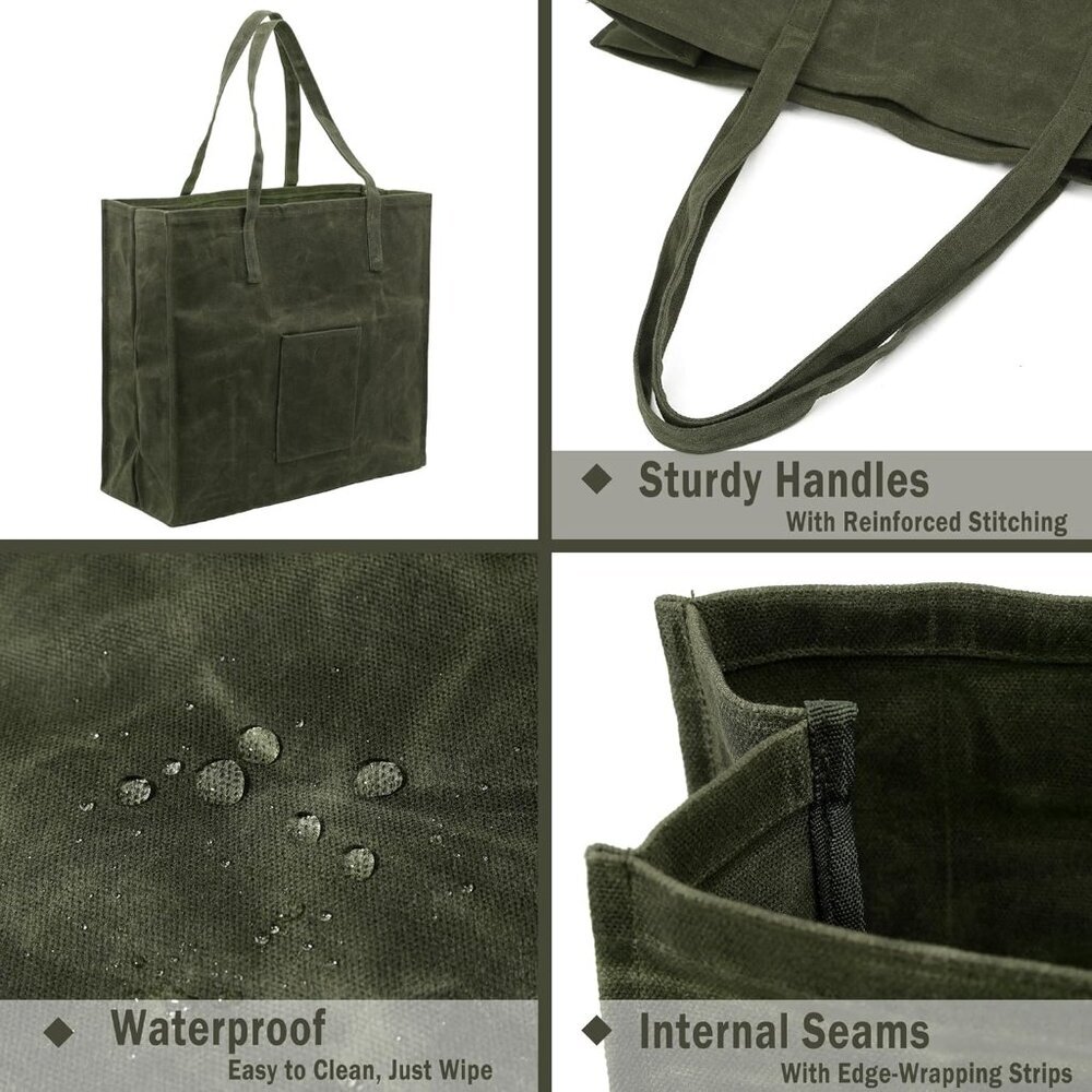 Waxed Canvas Grocery Bag - Picture 4 of 5